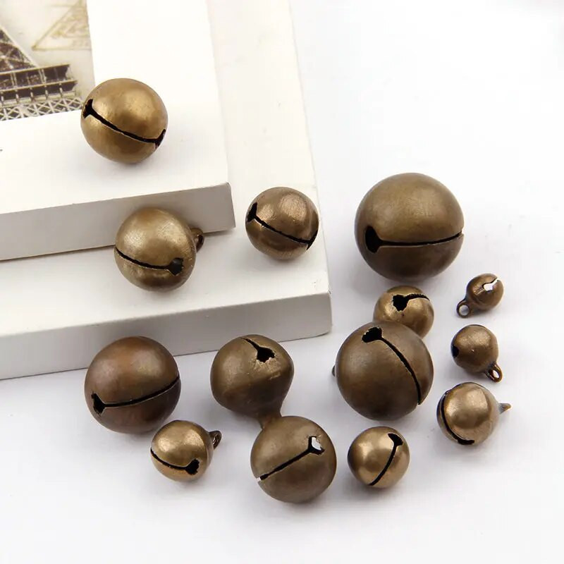 6-22 mm bakreni antikni brončani privjesak s otvorenim božićnim zvončićima, ručno rađeni dodaci za DIY rukotvorine