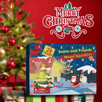 Коледен адвентен календар 24 дни обратно броене Изненада Сляпа кутия Squishy Сладки животни Играчки за декомпресия за деца Подаръци за възрастни