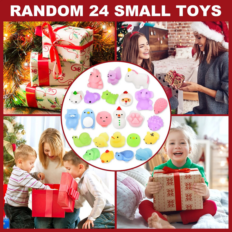 Božićni adventski kalendar 24-dnevno odbrojavanje Iznenađenje Slijepa kutija Squishy Slatke životinje Dekompresijske igračke za djecu Darovi za odrasle