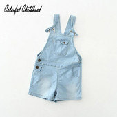 Színes gyermekkori gyerekek Kislány nyári alkalmi laza farmer overál kantáros nadrág rövidnadrág nadrág ruhák ruhák