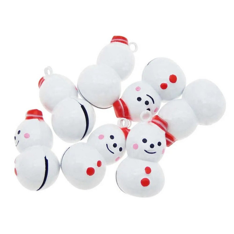 10 komada šarenog mini smiješnog metalnog zvona u više oblika, slatkog snjegovića, zvončića od bundeve, dječjih privjesaka, poklona za Božić, Noć vještica