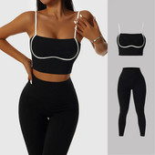 Sportski set Žensko odijelo za fitness Komplet za jogu Garniture za teretanu Ženska odjeća Sportski grudnjak Tajice Ženska trenerka Odjeća za vježbanje Odjeća za teretanu