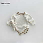 Bērnu apģērbi vienkrāsaini naktsveļa ar garām piedurknēm Zēnu apģērbi kokvilnas jaundzimušo apģērbi Mazuļu kostīmi zīdaiņu bodiji 0-18M