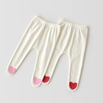 Мек дишащ бебешки чорапогащник, есенен дизайн на сладко сърце, чорапогащник за новородени момичета, дрехи за малко дете, детски панталон