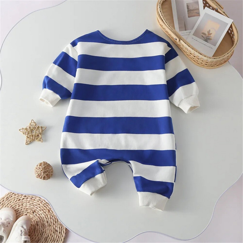 Stripe Baby Boy ruhák Bear Print Baba nadrág tavaszi őszi és gyermek overál hosszú ujjú csecsemő kombiné 0-18 hónapig