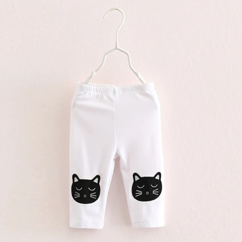 Letné ležérne dievčenské nohavice pre dievčatká vo veku 2-10 rokov, roztomilé mačacie vzory, detské oblečenie, legíny, detské päť nohavíc