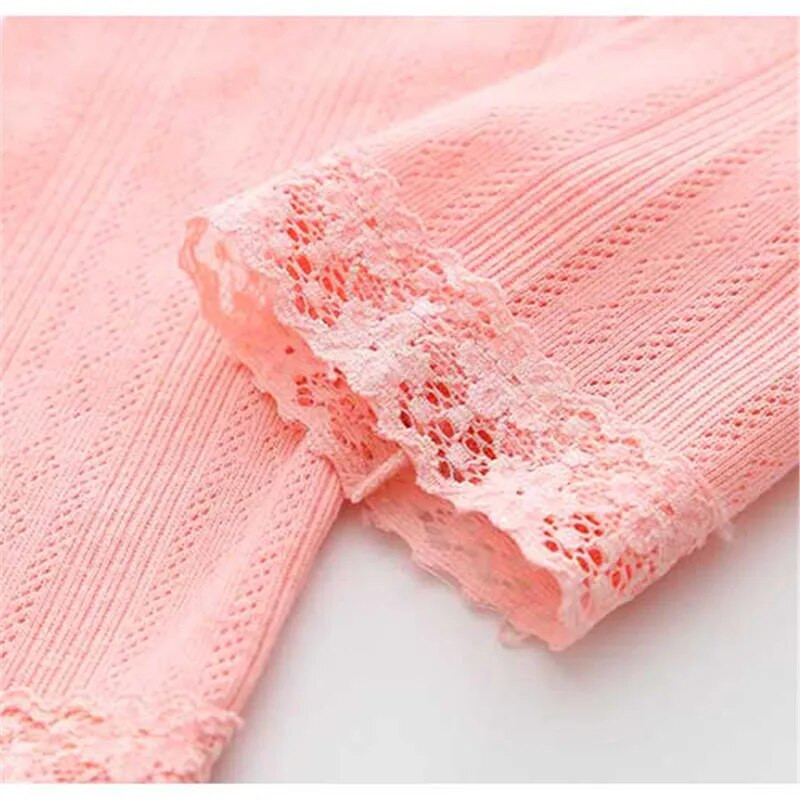 Vaikams Mergaitėms Nėriniai Medvilniniai Priežastys Liekni antblauzdžiai Vaikų mada Pavasaris Vasara Ruduo 3 spalvų princesės antblauzdžiai 2-10 metų