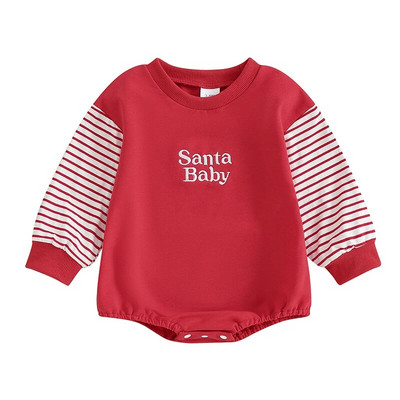 0-18 M Ziemassvētki Jaundzimušajiem Zēniem Zēniem Meiteņu bikses ar garām piedurknēm burtu izšuvumi brīvi džemperi, kombinezoni, kombinezoni, apģērbi