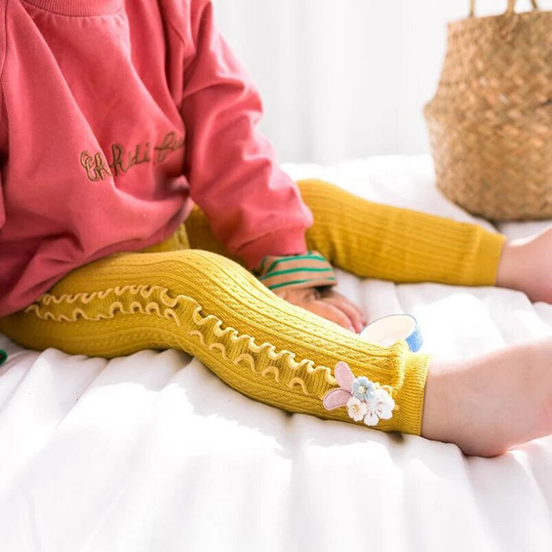 Čipkaste hlače za djevojčice s dizajnom zečića iz crtića Odjeća za proljeće i jesen Pamučno pletivo za djecu Tajice za malu djecu Hlače za djevojčice Dječja odjeća