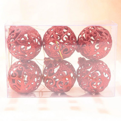 6 τμχ Χριστουγεννιάτικες μπάλες γκλίτερ μπιχλιμπίδια Καλά Χριστουγεννιάτικα κρεμαστά μενταγιόν για το νέο έτος 2024 Navidad Διακόσμηση σπιτιού