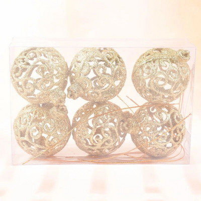 6 τμχ Χριστουγεννιάτικες μπάλες γκλίτερ μπιχλιμπίδια Καλά Χριστουγεννιάτικα κρεμαστά μενταγιόν για το νέο έτος 2024 Navidad Διακόσμηση σπιτιού
