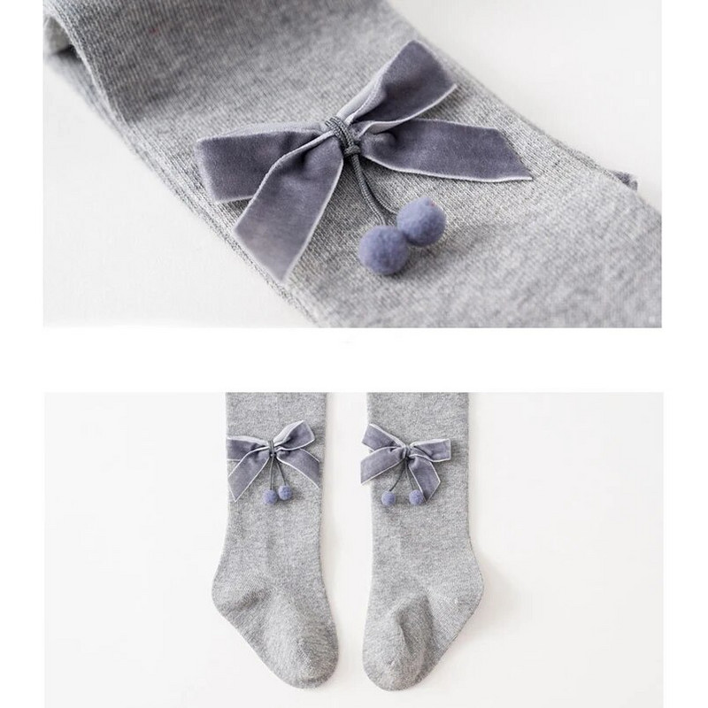 Prekrasne udobne baršunaste najlonske čarape za djevojčice s pompom i dizajnom za djevojčice Proljeće jesen Dječje pamučne pletene tajice za djevojčice čarape