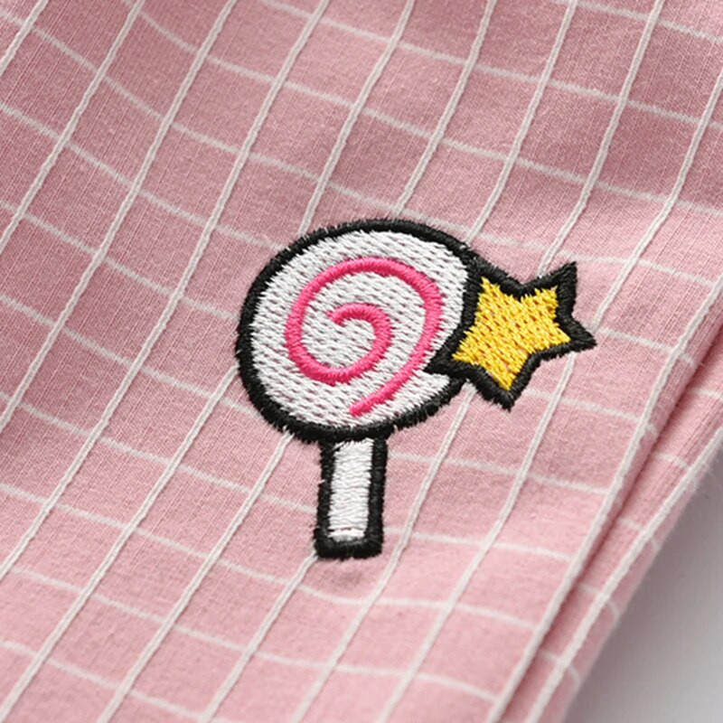 Nova verzija Candy uzorak iznad modnih kariranih dugih hlača male bebe vestido ležerne hlače dječja odjeća za djevojčice 1-5 godina