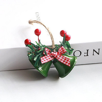 Ziemassvētku zvana kulons tauriņš, piekarināms dubultā trompetes zvans Ziemassvētku eglītes rotājums Jaungada ballītes gaisotnes dekors mājas rotājumi