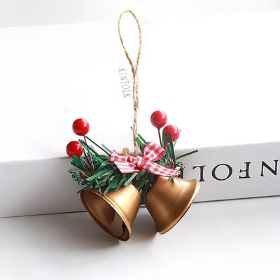Ziemassvētku zvana kulons tauriņš, piekarināms dubultā trompetes zvans Ziemassvētku eglītes rotājums Jaungada ballītes gaisotnes dekors mājas rotājumi