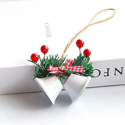 Ziemassvētku zvana kulons tauriņš, piekarināms dubultā trompetes zvans Ziemassvētku eglītes rotājums Jaungada ballītes gaisotnes dekors mājas rotājumi