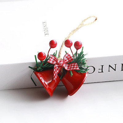 Ziemassvētku zvana kulons tauriņš, piekarināms dubultā trompetes zvans Ziemassvētku eglītes rotājums Jaungada ballītes gaisotnes dekors mājas rotājumi