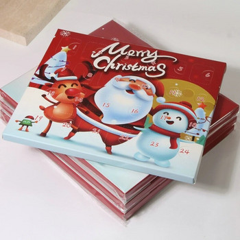 24 Календар за обратно броене Advent Surprise Blind Box Set Коледни талисмани Комплект гривни Направи си сам Творчески орнаменти Коледна висулка за деца