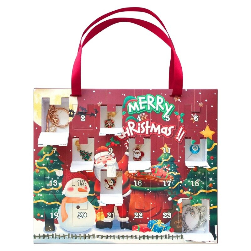 Ziemassvētku Adventes kalendārs Meiteņu dāvana Ziemassvētku atpakaļskaitīšanas kalendārs Adventes kalendārs 2023. gada adventes kalendārs bērniem 24 dienu Ziemassvētku rokassprādzes dāvanas