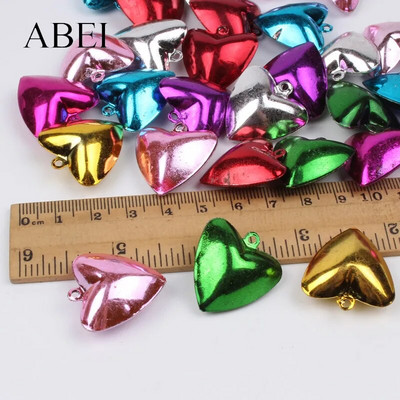 20 komada zvona u obliku srca od 25 mm miješanih boja za dekoraciju svadbene zabave DIY Zvona zvona, ručno rađeni obrtnički ukrasi, zvona na veliko