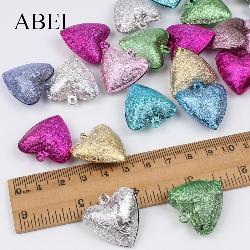 20 komada zvona u obliku srca od 25 mm miješanih boja za dekoraciju svadbene zabave DIY Zvona zvona, ručno rađeni obrtnički ukrasi, zvona na veliko