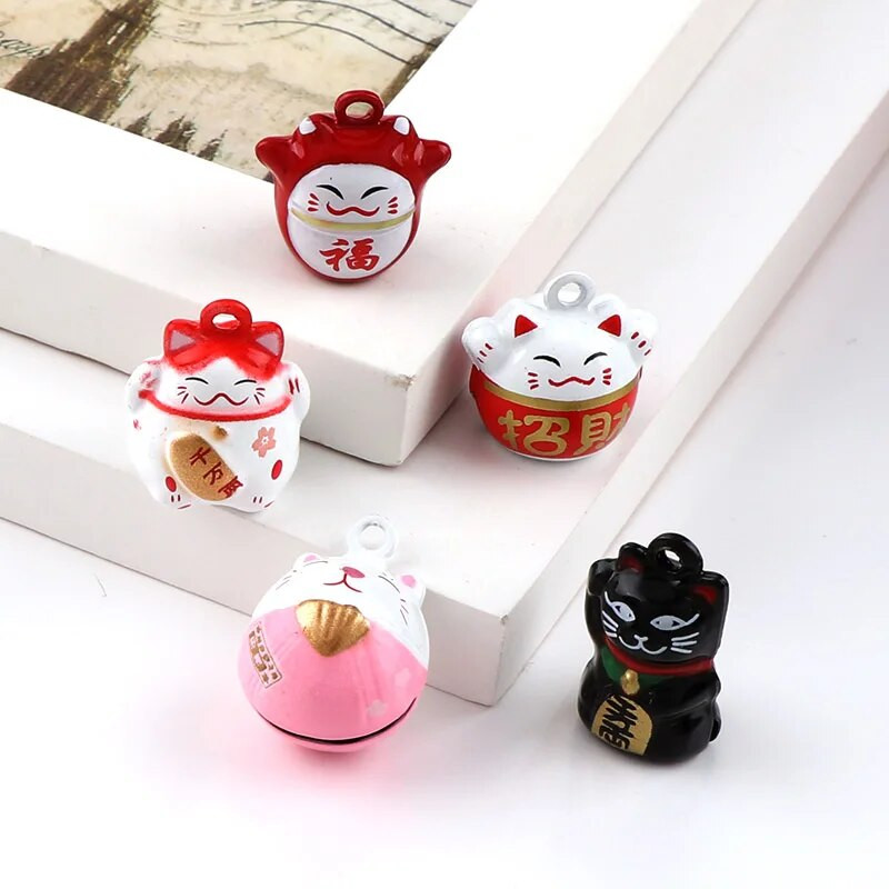 2 kom. 7 dizajna šarenih bakrenih slatkih mačaka otvorenih božićnih zvona privjesak ručno rađenih dodataka za DIY rukotvorine
