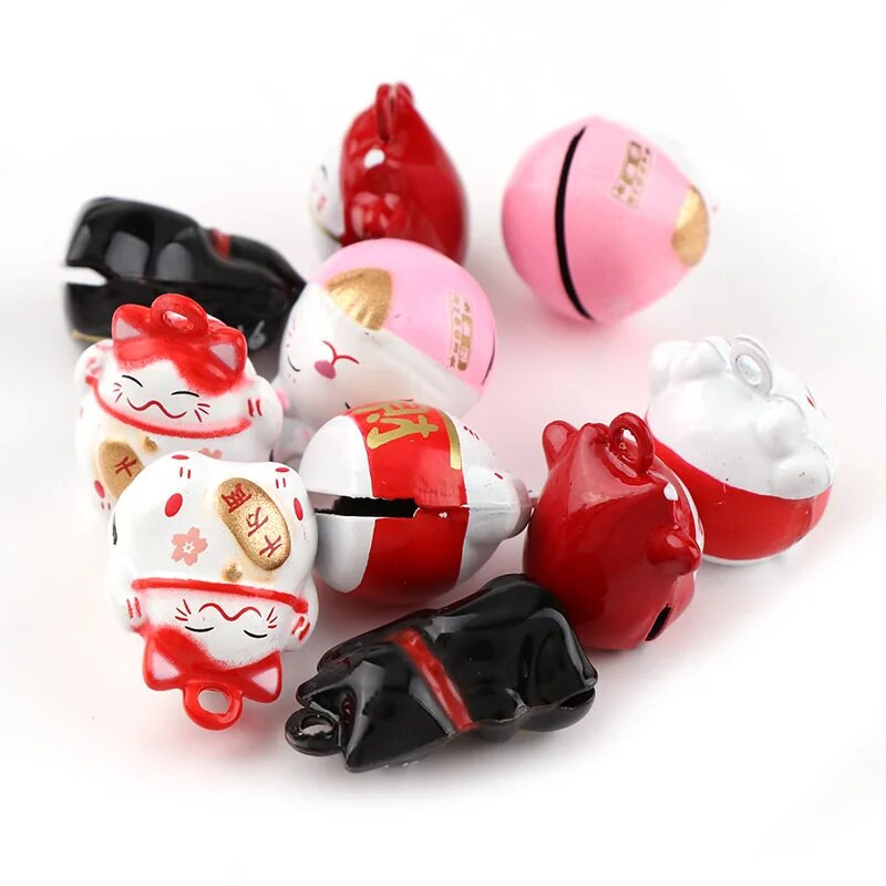 2 kom. 7 dizajna šarenih bakrenih slatkih mačaka otvorenih božićnih zvona privjesak ručno rađenih dodataka za DIY rukotvorine