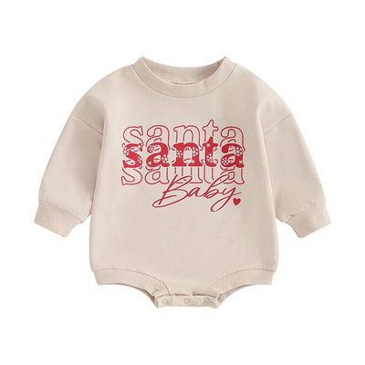 Novorođenčad Dječaci Djevojčice Božićne štrample Odjeća 0-18M Slovo Široke majice dugih rukava Kombinezoni Božićni kostim