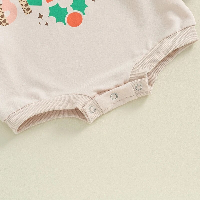 Novorođenčad Dječaci Djevojčice Božićne štrample Odjeća 0-18M Slovo Široke majice dugih rukava Kombinezoni Božićni kostim