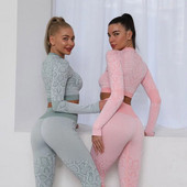 Naiste spordijoogaülikond, õmblusteta naiste joogakomplekt, pikkade varrukatega joogariided, naiste spordikostüümid, jooksuriided