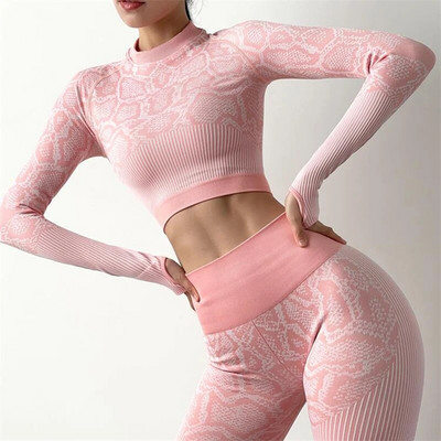 Naiste spordijoogaülikond, õmblusteta naiste joogakomplekt, pikkade varrukatega joogariided, naiste spordikostüümid, jooksuriided