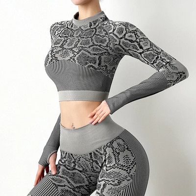 Naiste spordijoogaülikond, õmblusteta naiste joogakomplekt, pikkade varrukatega joogariided, naiste spordikostüümid, jooksuriided