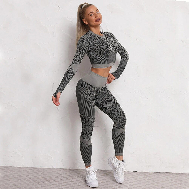 Naiste spordijoogaülikond, õmblusteta naiste joogakomplekt, pikkade varrukatega joogariided, naiste spordikostüümid, jooksuriided