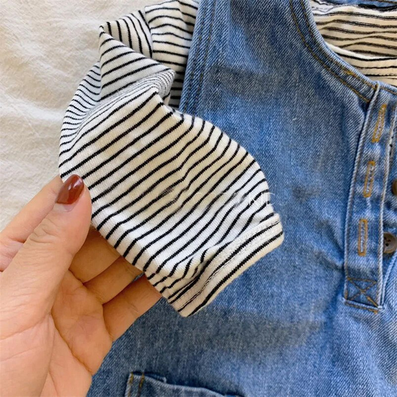 Vintage καουμπόικο τζιν romper Ανοιξιάτικο φθινόπωρο βαμβακερό βρεφικό παιδικό φόρμα νήπιο αγόρι πιτζάμες παιδικές φόρμες ρούχα ρούχα