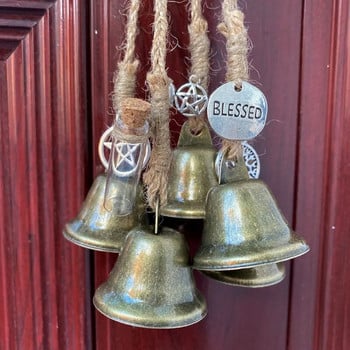 Камбани Защита Закачалки за врати Коледни орнаменти Вещица Вятърни камбанки Венец Ръчно изработени висящи камбани за домашна врата