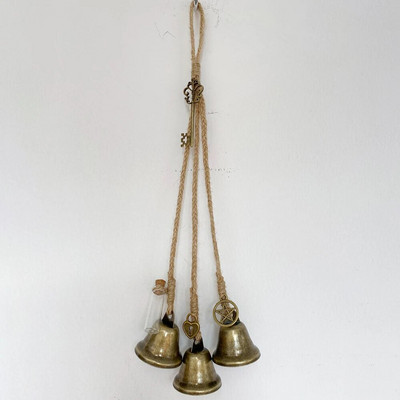 Clopote de protecție Umerașe Ornamente de Crăciun Coroană de clopoței de vânt de vrăjitoare Clopote de agățat realizate manual pentru ușa de casă