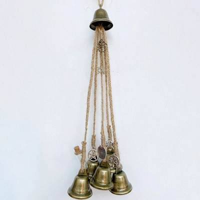 Камбани Защита Закачалки за врати Коледни орнаменти Вещица Вятърни камбанки Венец Ръчно изработени висящи камбани за домашна врата