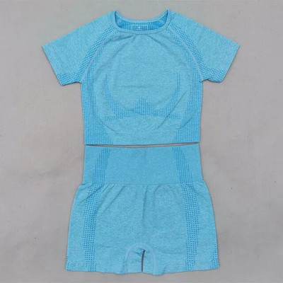 Vitalni bešavni set za teretanu Odjeća za vježbanje Ženske kratke majice kratkih rukava Kratke hlače za fitness Sportska odjeća Odjeća za teretanu 2kom Sportsko odijelo za jogu