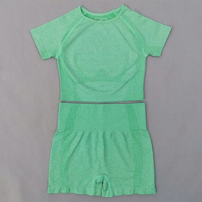 Vitalni bešavni set za teretanu Odjeća za vježbanje Ženske kratke majice kratkih rukava Kratke hlače za fitness Sportska odjeća Odjeća za teretanu 2kom Sportsko odijelo za jogu