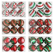 6 cm-es festett karácsonyi bál karácsonyfadísz karácsonyi díszek otthonra 2024 újévi fa dekoratív habgolyók 6 db/doboz