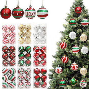 6cm Ζωγραφισμένη Χριστουγεννιάτικη Μπάλα Χριστουγεννιάτικο Δέντρο Στολίδι Χριστουγεννιάτικα Διακοσμητικά για το Σπίτι 2024 Πρωτοχρονιάτικο Δέντρο Διακοσμητικές Μπάλες από αφρό 6τμχ/Κουτί