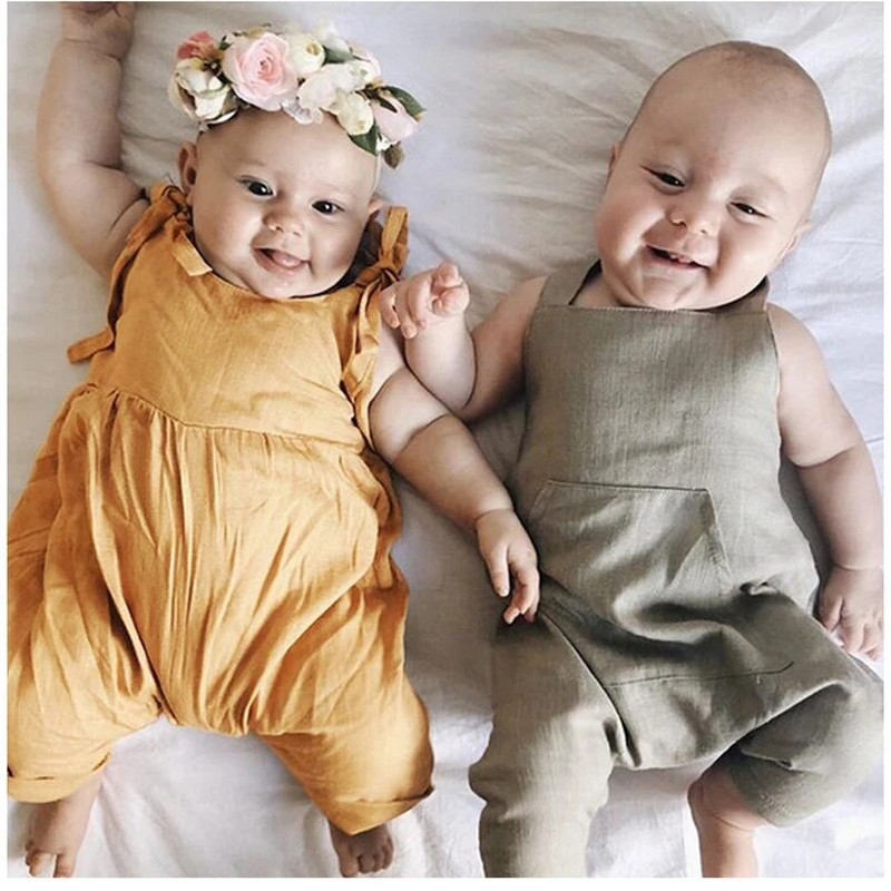 Pamut vászon harisnyanadrág overál kisfiú/lány csípős jumpsuit csecsemő gyerek alsónadrág kisgyermek ruhák nyári