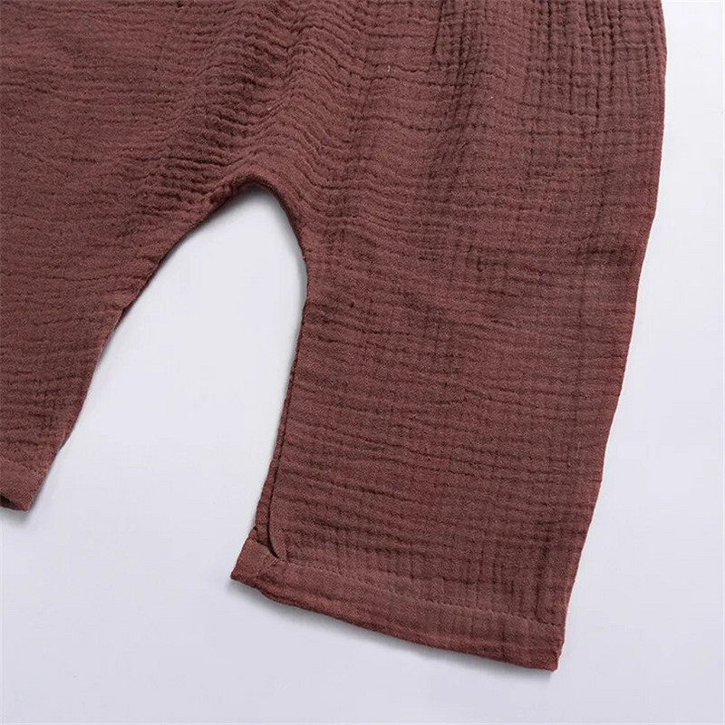 Pamut vászon harisnyanadrág overál kisfiú/lány csípős jumpsuit csecsemő gyerek alsónadrág kisgyermek ruhák nyári