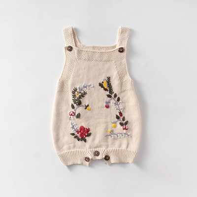 Odjeća za dječake, zimski miš, cvjetni vez, kombinezon za djevojčice, topli pleteni kombinezon za princezu, dječji komplet odjeće, odijelo