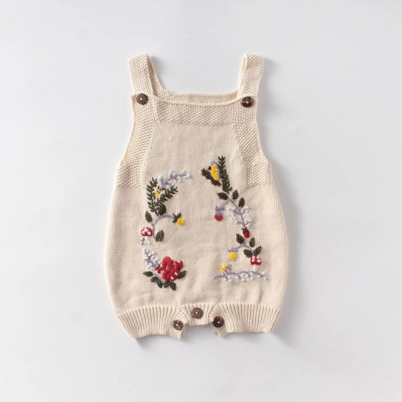 Odjeća za dječake, zimski miš, cvjetni vez, kombinezon za djevojčice, topli pleteni kombinezon za princezu, dječji komplet odjeće, odijelo