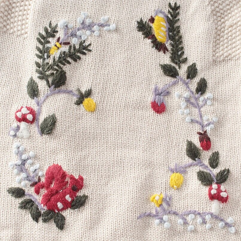 Odjeća za dječake, zimski miš, cvjetni vez, kombinezon za djevojčice, topli pleteni kombinezon za princezu, dječji komplet odjeće, odijelo