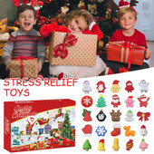 Χριστουγεννιάτικο ημερολόγιο 24 ημερών Αντίστροφη μέτρηση Έκπληξη Squishy Cute Animals Αποσυμπιέσεις Παιχνίδια για Παιδιά Συζύγους Κόρες Δώρο Κοριτσιών