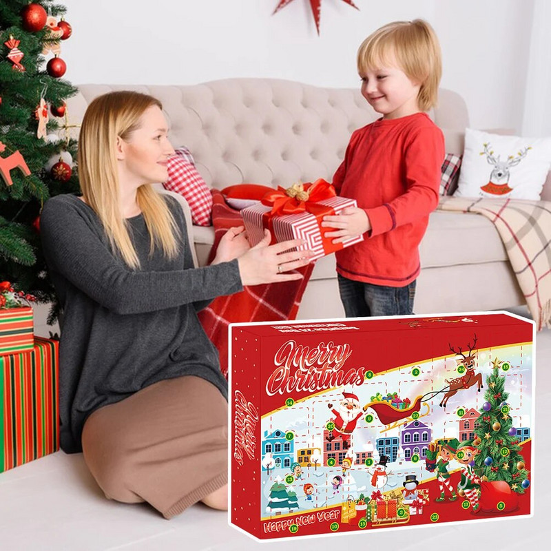 Χριστουγεννιάτικο ημερολόγιο 24 ημερών Αντίστροφη μέτρηση Έκπληξη Squishy Cute Animals Αποσυμπιέσεις Παιχνίδια για Παιδιά Συζύγους Κόρες Δώρο Κοριτσιών