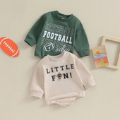 Jesenske novorođenčad Dječaci Djevojčice Rompers Odjeća Rugby Slovo print dugih rukava O-izrez Sweatshirts Kombinezoni Kostim