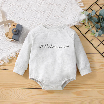 5 boja novorođenčadi, dječaka, djevojčica, trokutastih kombinezona dugih rukava, dječjih dječaka, djevojčica, uzročnih kombinezona s dinosaurima iz crtića 0-24M